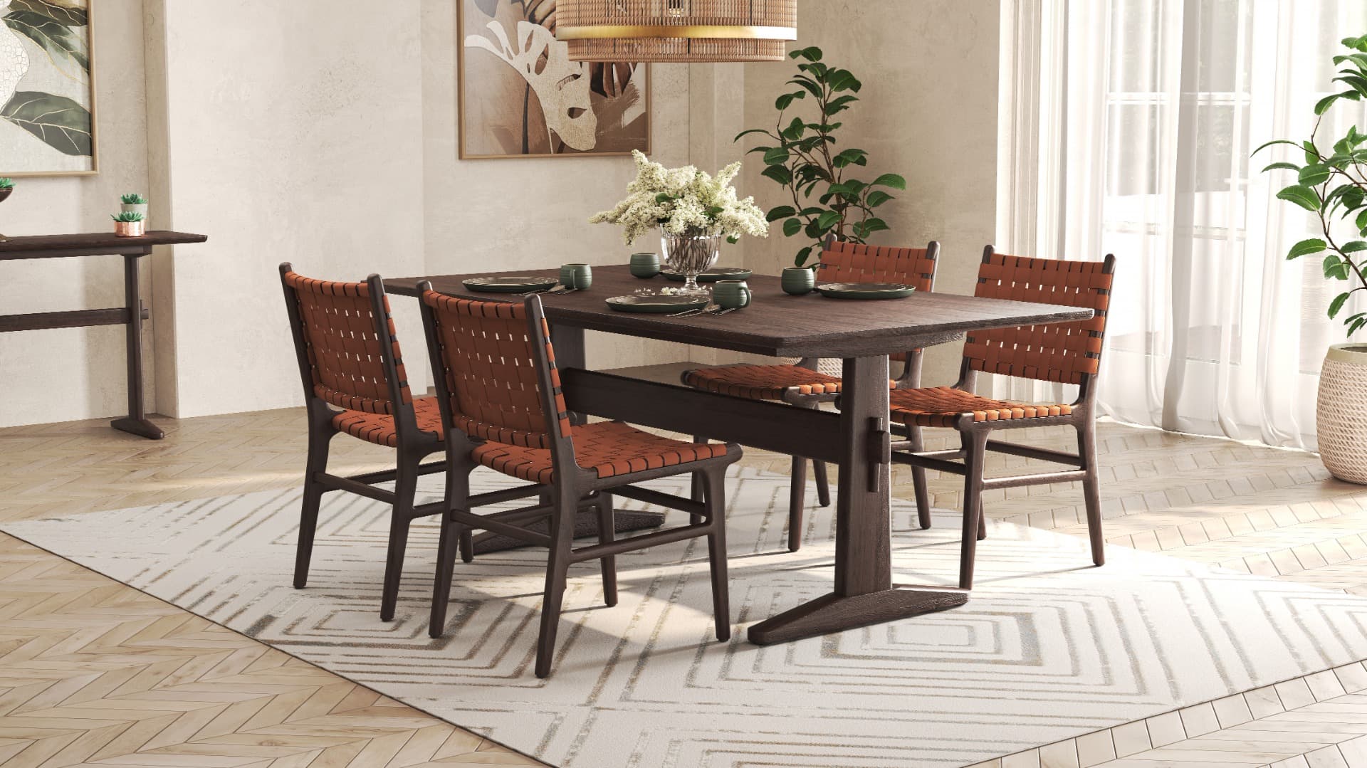 Carina Dining Table 180cm with Arco Chairs - Set