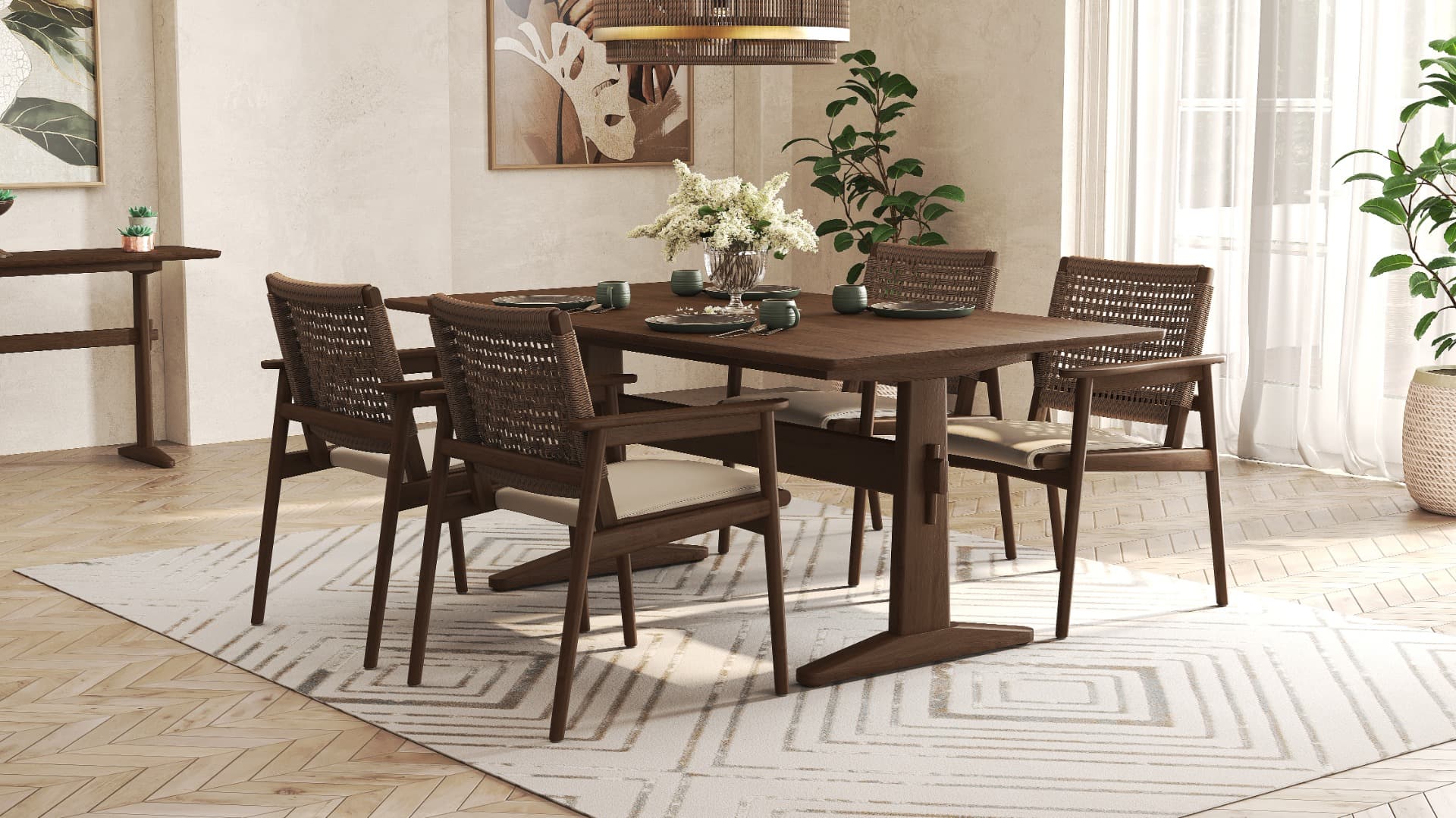 Carina Dining Table 180cm with Kairo Chairs - Set