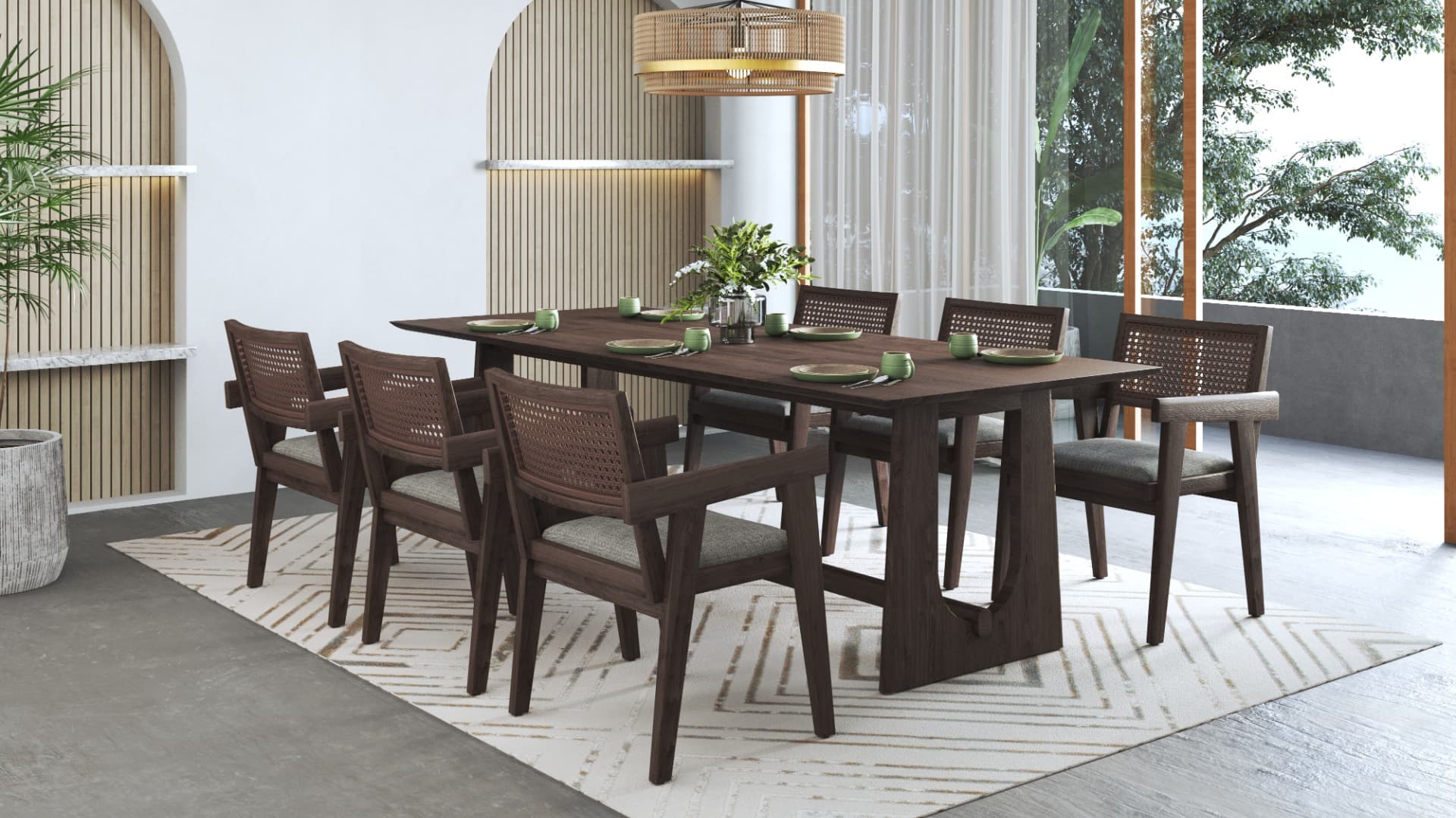 Fermo Dining Table 240cm with Chester Chairs - Set