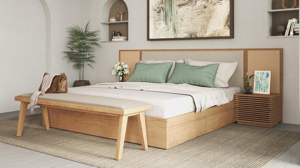 Elsa Long Headboard with Clay Queen - Bedroom Set