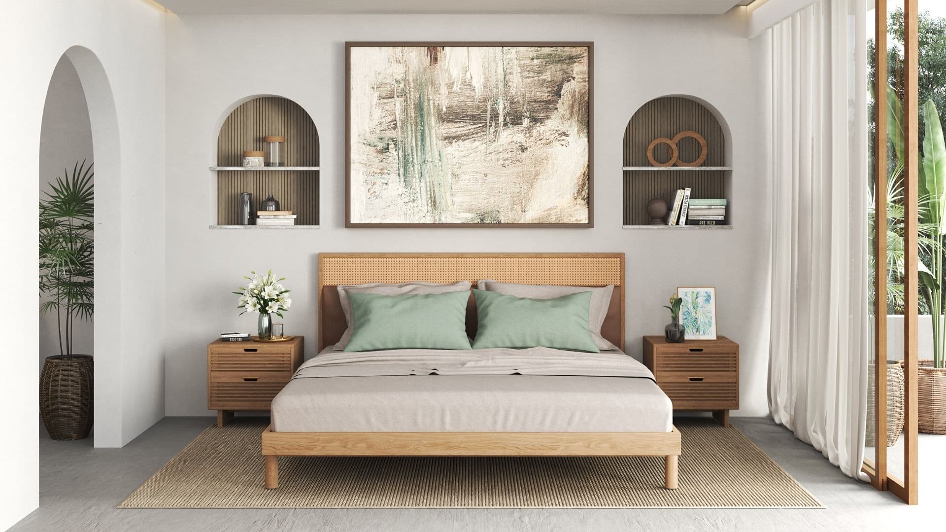 Elsa Small Headboard with Cory King Bed