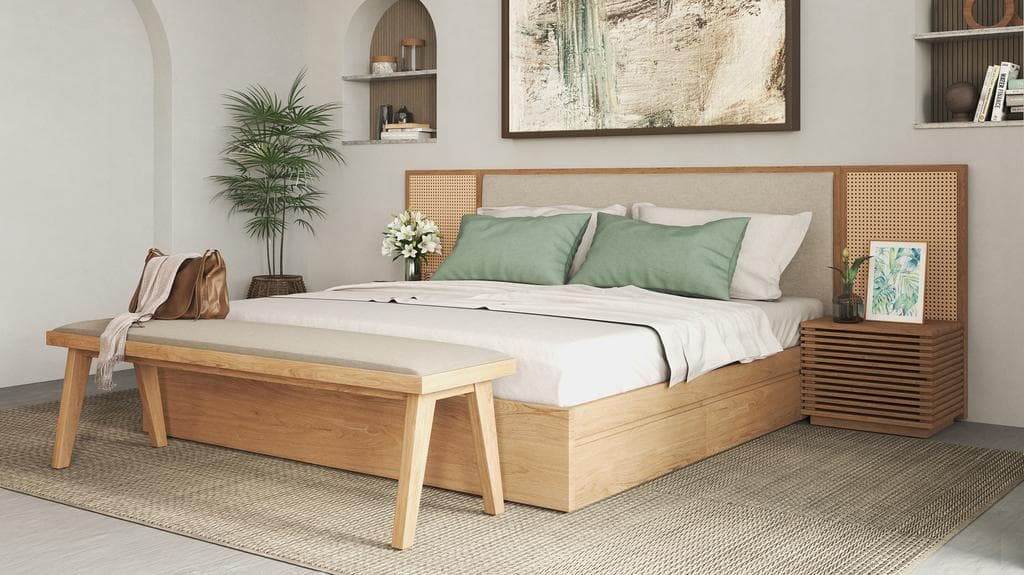 Elsa Long Headboard with Clay Superking - Bedroom Set