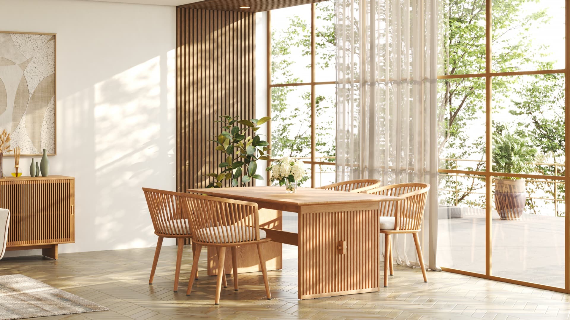 Nobu Dining Table 180cm with Ryker Chairs - Set